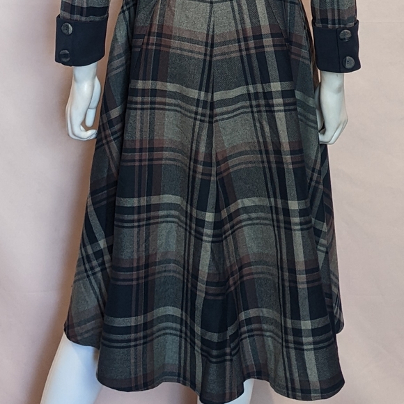 Miss Candyfloss Christa-Lee Navy Plaid Midi Dress with Pockets - Picture 7 of 14
